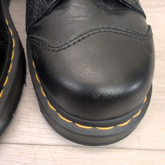 Dr Martens Platform Shoes Womens Size 9 Black Leather Chunky Oxford Y2K 8651 - Picture 10 of 10